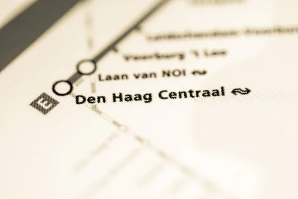 Den Haag Centraal Állomás Rotterdami Metrótérkép — Stock Fotó
