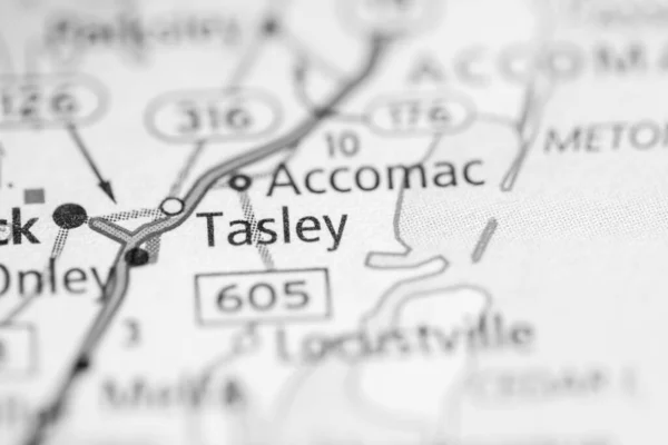 Tasley Virginia Eua Conceito Mapa Rodoviário — Fotografia de Stock
