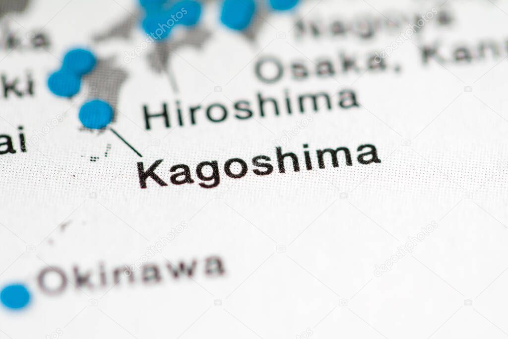 Kagoshima, Japan cartography, geography map 