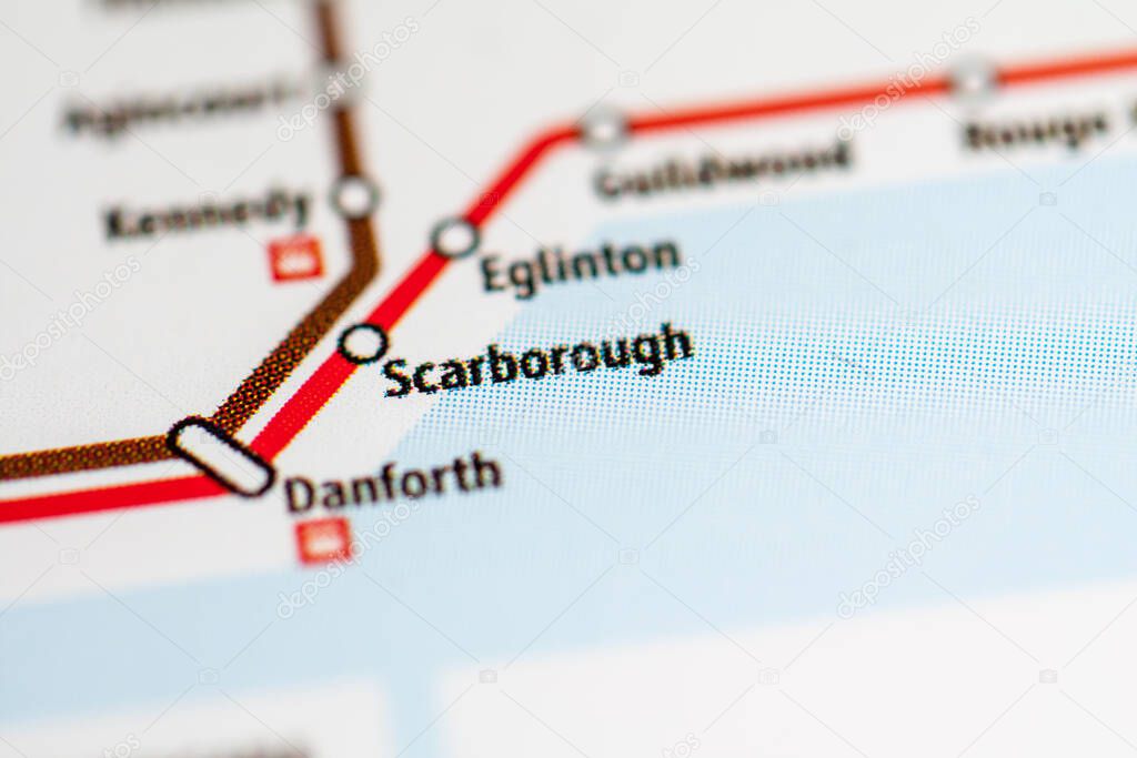 Scarborough Station. Toronto Metro map.