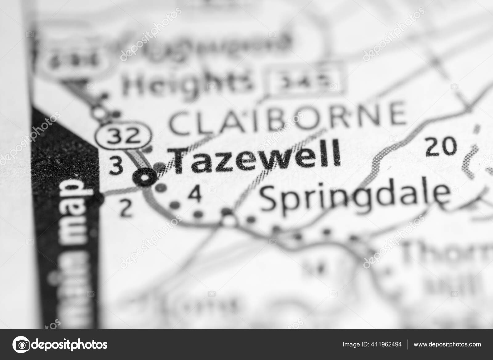 Tazewell Tennessee Usa Road Map Concept Stock Photo by