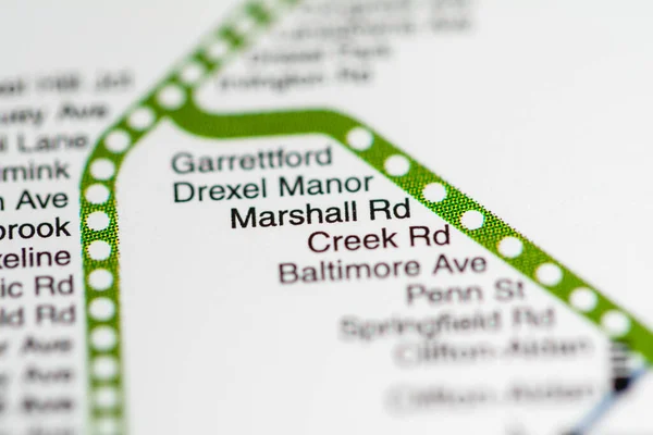 Σταθμός Marshall Φιλαδέλφεια Metro Χάρτη — Φωτογραφία Αρχείου