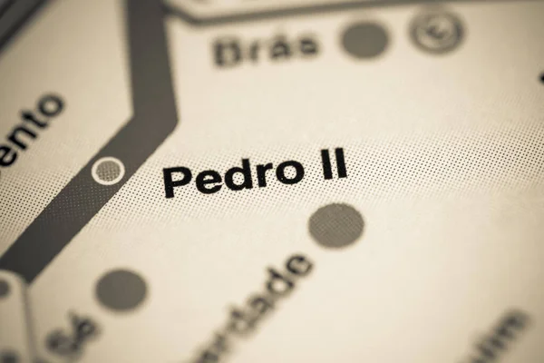 Estação Pedro Mapa Metro São Paulo — Fotografia de Stock