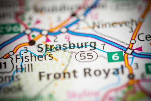 Strasburg Virginia Mapa Usa — Foto de Stock