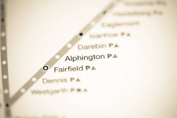 アルピントン駅 メルボルン地図 — ストック写真