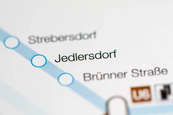 Stanice Jedlersdorf Mapa Metra Vídeň — Stock fotografie