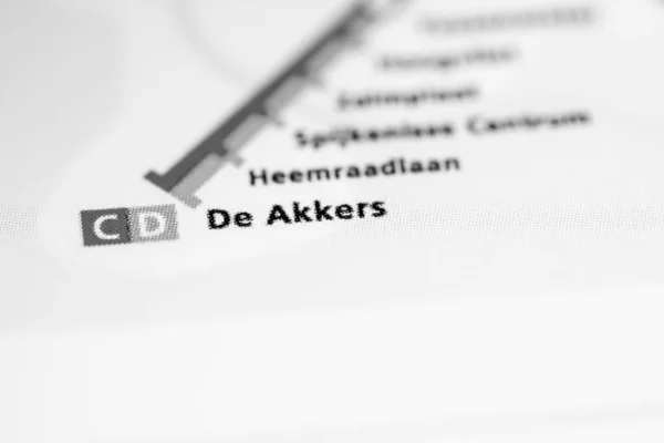 Akkers车站鹿特丹地铁地图 — 图库照片