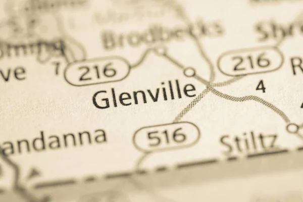 Glenville Pensilvânia Eua Mapa — Fotografia de Stock