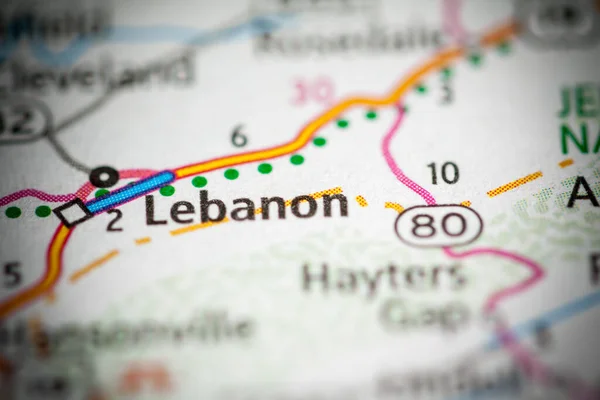 黎巴嫩 弗吉尼亚 美国地图概念 — 图库照片