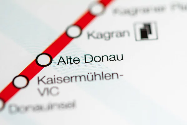Alte Donau Station Carte Métro Vienne — Photo