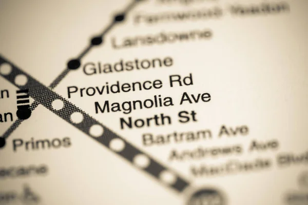 Magnolia Ave Station Philadelphia Metro Karta — Stockfoto