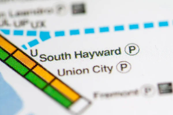 Estación Hayward Sur Mapa Del Metro San Francisco —  Fotos de Stock
