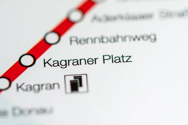 Stanice Kagraner Platz Mapa Metra Vídeň — Stock fotografie