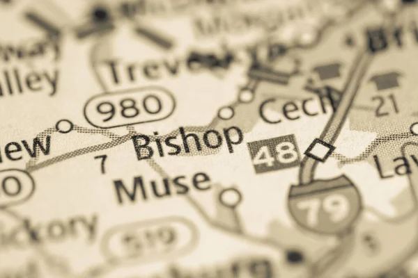 Єпископе Пенсильванія Карта Сша — стокове фото
