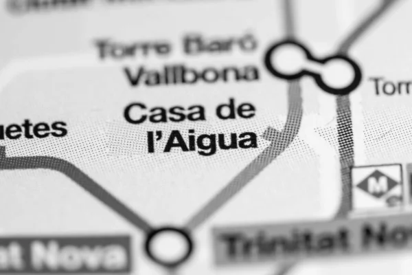 Estação Casa Aiuga Mapa Metro Barcelona — Fotografia de Stock
