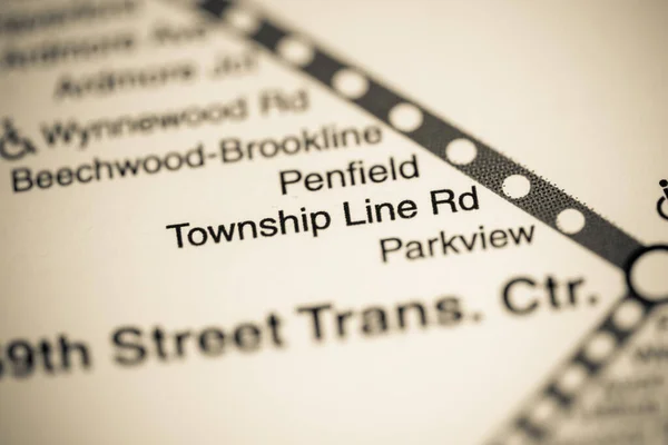 Estación Township Line Mapa Del Metro Filadelfia —  Fotos de Stock