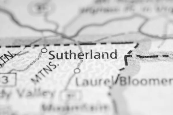 Sutherland Tennessee Stati Uniti Concetto Road Map — Foto Stock