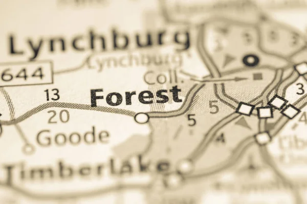 Forest. Virginia. USA map concept