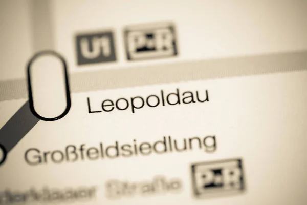 Leopoldau车站 维也纳地铁地图 — 图库照片