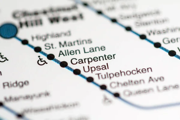 Σταθμός Κάρπεντερ Φιλαδέλφεια Metro Χάρτη — Φωτογραφία Αρχείου