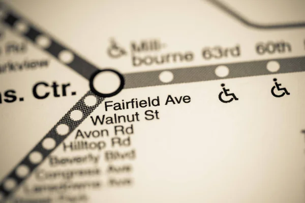 Σταθμός Λεωφόρου Φέρφιλντ Φιλαδέλφεια Metro Χάρτη — Φωτογραφία Αρχείου