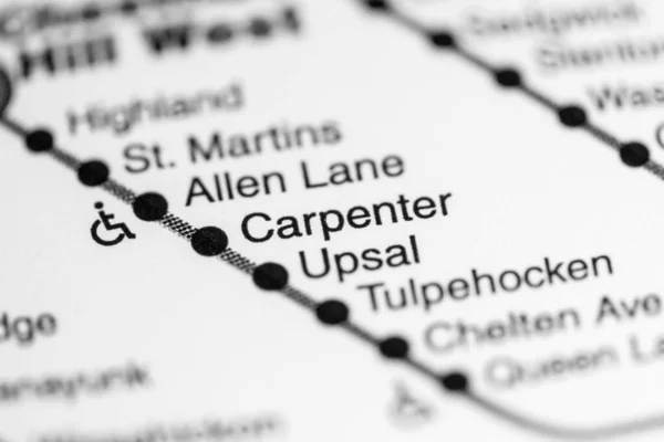 Estación Carpintero Mapa Del Metro Filadelfia — Foto de Stock
