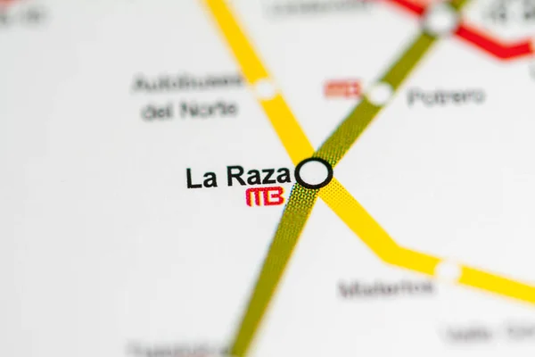 Estación Raza Ciudad México Metro Mapa — Foto de Stock