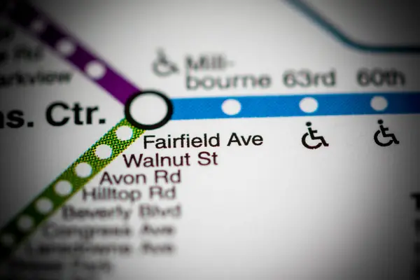 Σταθμός Λεωφόρου Φέρφιλντ Φιλαδέλφεια Metro Χάρτη — Φωτογραφία Αρχείου