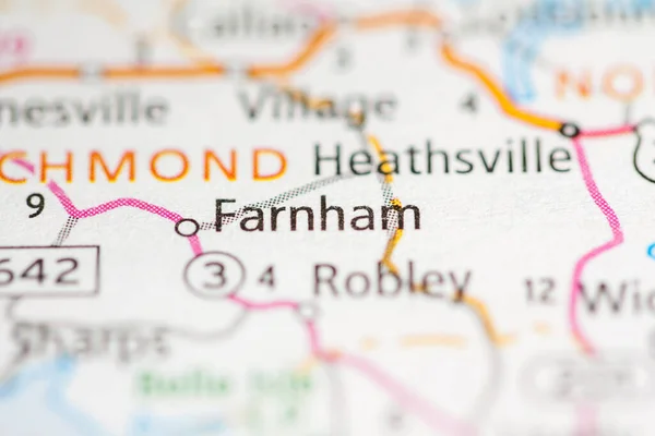 Фарнхем Вірджинія Usa Road Map Концепт — стокове фото