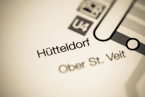 Hutteldorfs Station Wien Metro Karta — Stockfoto
