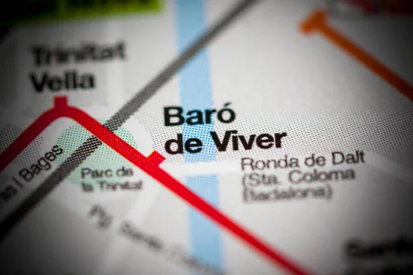 Estação Baro Viver Mapa Metro Barcelona — Fotografia de Stock