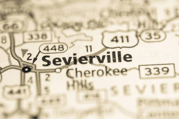 Sevierville Tennessee Usa Road Map Concept — Stock Photo, Image