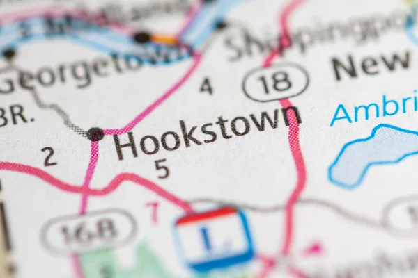 Hookstown Pensilvânia Eua Mapa — Fotografia de Stock