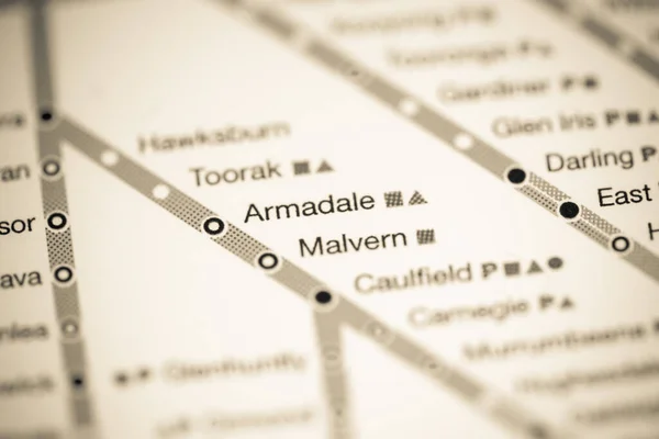 アームデール駅 メルボルン地図 — ストック写真