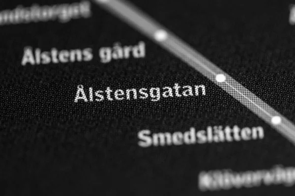 Alstensgatan Station Carte Métro Stockholm — Photo