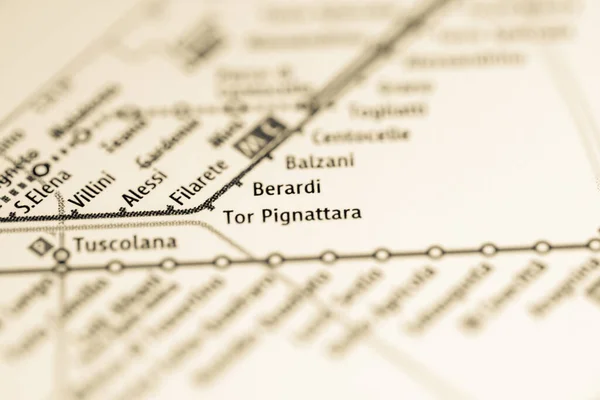 Berardi Stationen Rom Metro Karta — Stockfoto