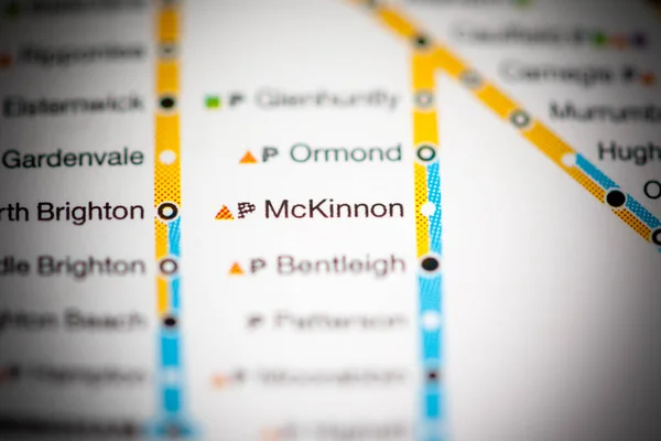 マッキノン駅 メルボルン地図 — ストック写真