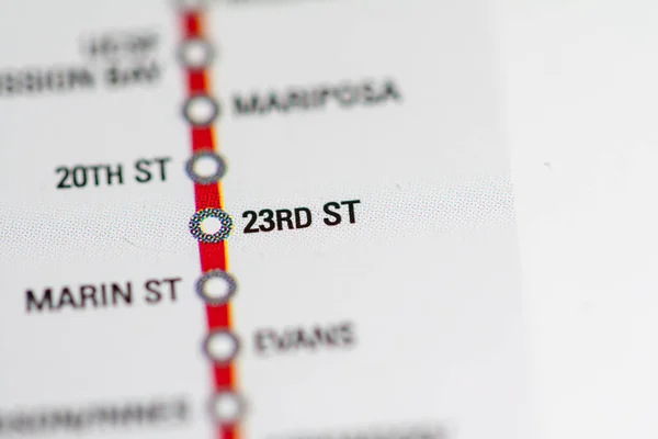 23Rd Station San Francisco Metro Map — Stock Photo, Image