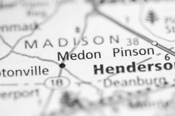 Medon Tennessee Usa Road Map Concept — Stock Photo, Image