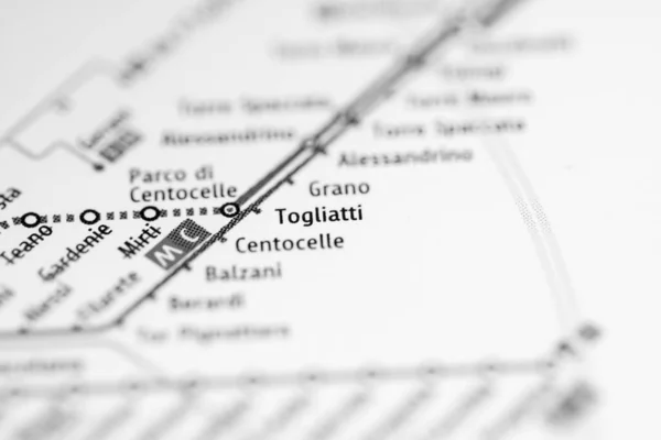 Stacja Togliatti Mapa Metra Rzymie — Zdjęcie stockowe
