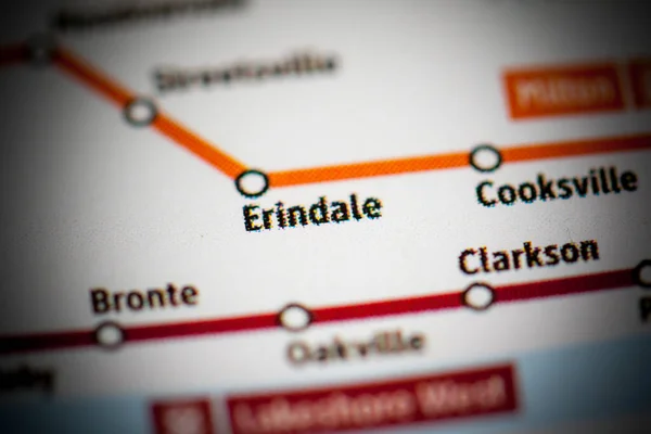 Estação Erindale Mapa Metrô Toronto — Fotografia de Stock