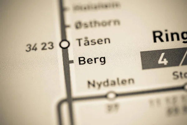 Berg Állomás Oslo Metrótérkép — Stock Fotó