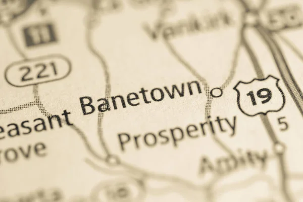 Banetown Pennsylvania Mappa Degli Stati Uniti — Foto Stock