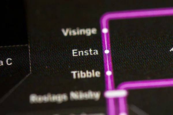 Estación Ensta Mapa Del Metro Estocolmo —  Fotos de Stock
