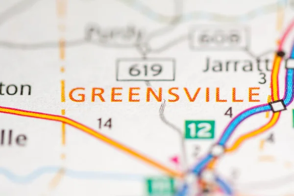 Greensville Virginia Abd Yol Haritası Konsepti — Stok fotoğraf