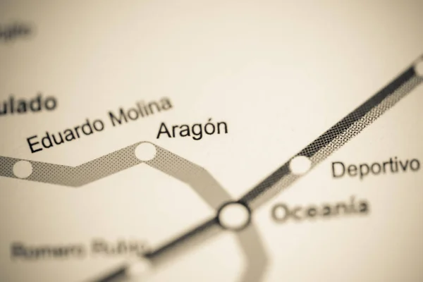 Estação Aragão Mapa Metrô Cidade México — Fotografia de Stock