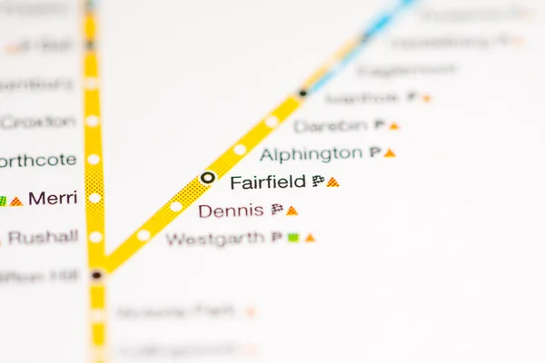 フェアフィールド駅 メルボルン地図 — ストック写真