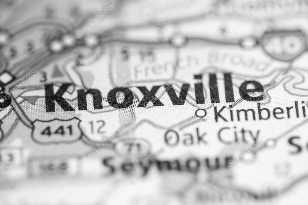 Knoxville. Tennessee. USA road map concept