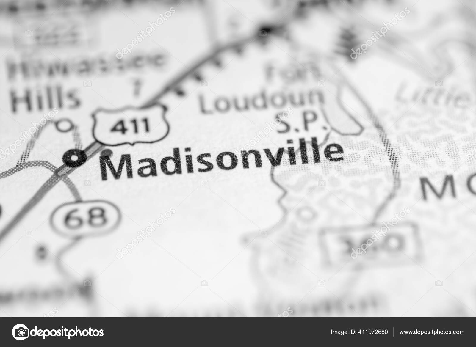 Madisonville Tennessee Usa Road Map Concept Stock Photo by