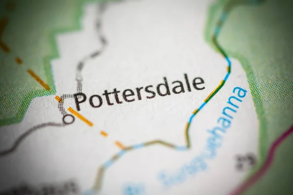 Pottersdale Pennsylvania Mapa Usa — Foto de Stock